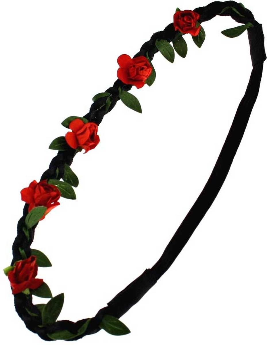 Rode roos elastische haarband accessoire - Zacs Alter Ego